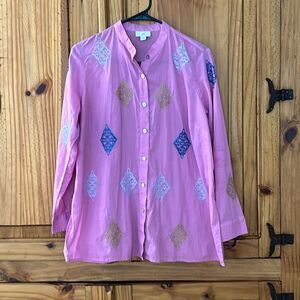 J. Jill Cotton Tunic with Embroidered Medallions